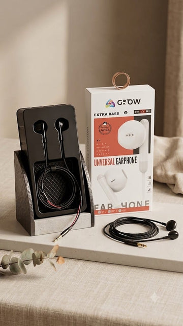 GROW Extra Bass Universal Wired Earphones (Gr-02)