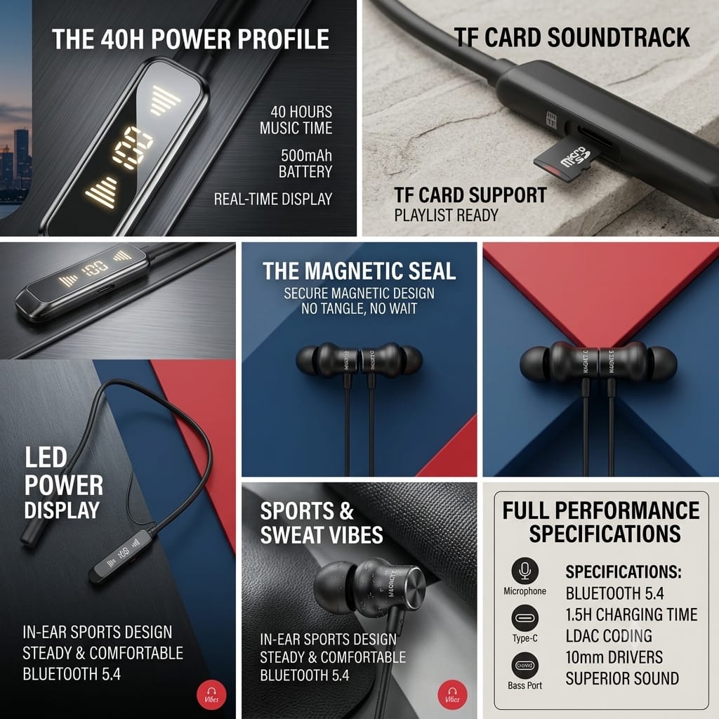 Wireless Bluetooth Neckband Earphones